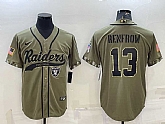 Men's Las Vegas Raiders #13 Hunter Renfrow 2022 Olive Salute to Service Cool Base Stitched Baseball Jersey,baseball caps,new era cap wholesale,wholesale hats